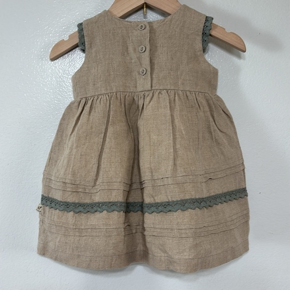 Viverano Sylvie Embroidered Linen Baby Dress Size 3-6M - Picture 7 of 7